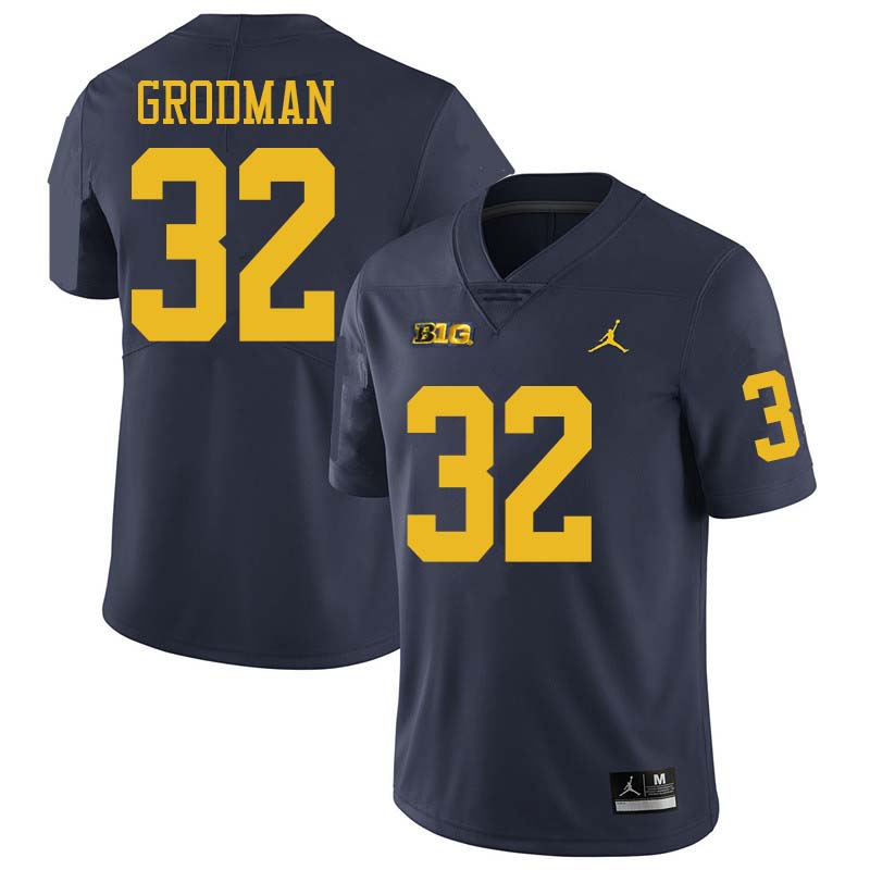 Jordan Brand Men #32 Louis Grodman Michigan Wolverines College Football Jerseys Sale-Navy